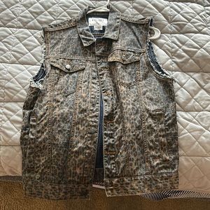Kill City Leopard Denim Vest Unisex